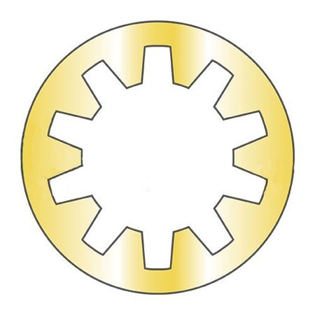 NEWPORT FASTENERS Military Internal Tooth Lock Washer, For Screw Size #6 Steel, Yellow Zinc Finish, 10000 PK 413695